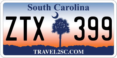 SC license plate ZTX399