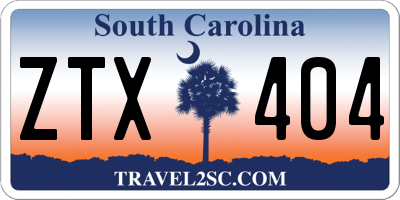 SC license plate ZTX404
