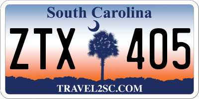 SC license plate ZTX405