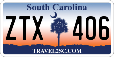 SC license plate ZTX406