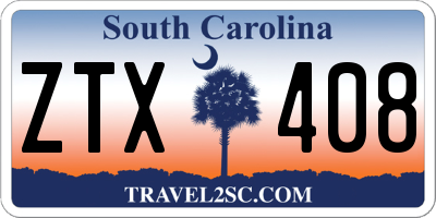 SC license plate ZTX408