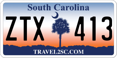 SC license plate ZTX413