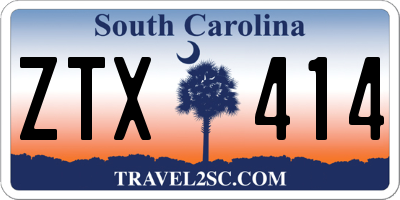 SC license plate ZTX414