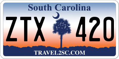 SC license plate ZTX420