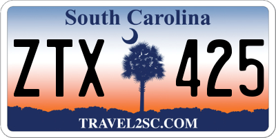 SC license plate ZTX425