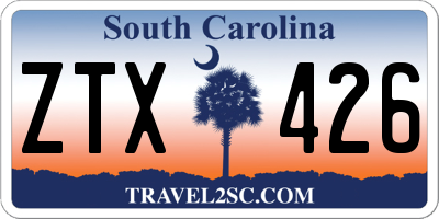 SC license plate ZTX426