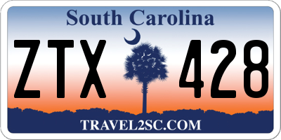 SC license plate ZTX428