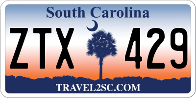 SC license plate ZTX429