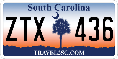 SC license plate ZTX436