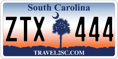 SC license plate ZTX444