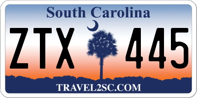 SC license plate ZTX445