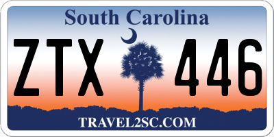 SC license plate ZTX446