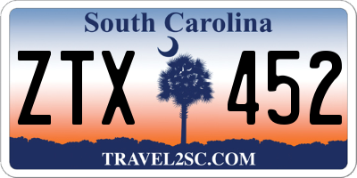 SC license plate ZTX452