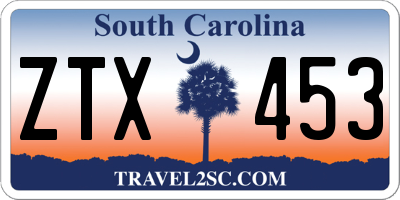 SC license plate ZTX453