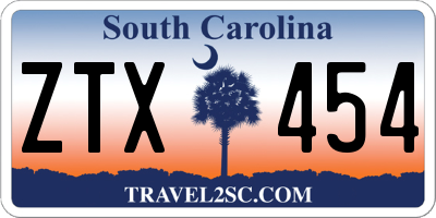 SC license plate ZTX454