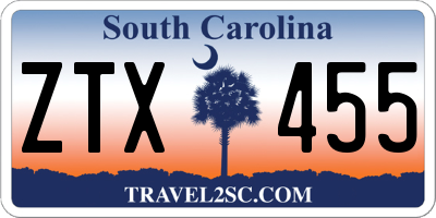 SC license plate ZTX455