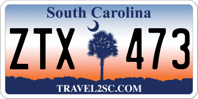 SC license plate ZTX473