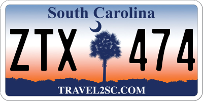 SC license plate ZTX474