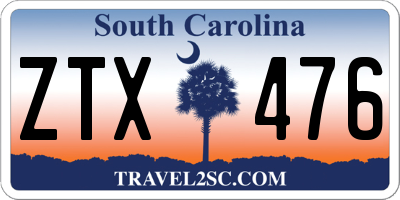 SC license plate ZTX476