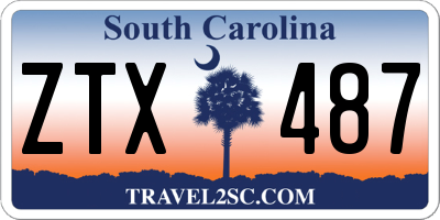 SC license plate ZTX487