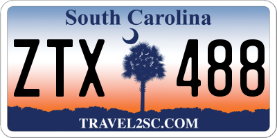 SC license plate ZTX488