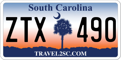 SC license plate ZTX490
