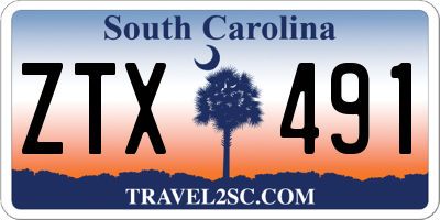 SC license plate ZTX491