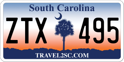 SC license plate ZTX495