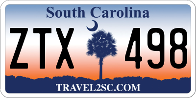 SC license plate ZTX498