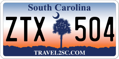 SC license plate ZTX504