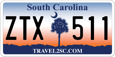 SC license plate ZTX511