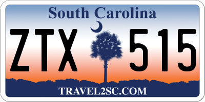 SC license plate ZTX515