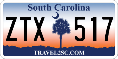 SC license plate ZTX517