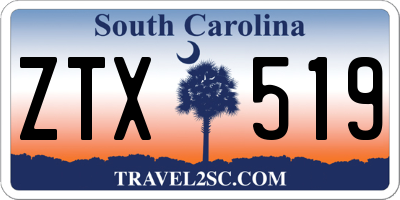 SC license plate ZTX519