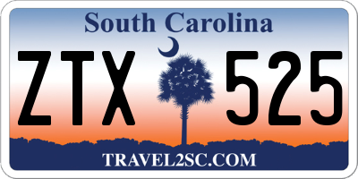 SC license plate ZTX525