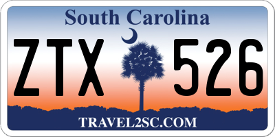 SC license plate ZTX526