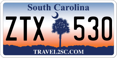 SC license plate ZTX530