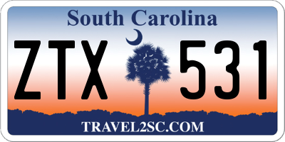SC license plate ZTX531