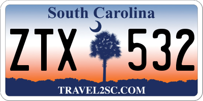 SC license plate ZTX532