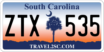 SC license plate ZTX535