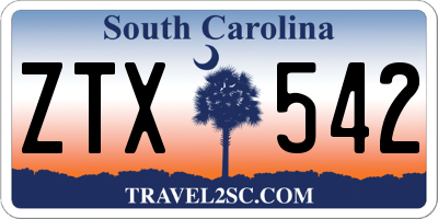 SC license plate ZTX542