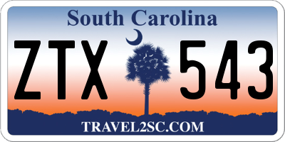 SC license plate ZTX543