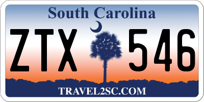 SC license plate ZTX546