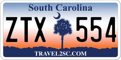 SC license plate ZTX554