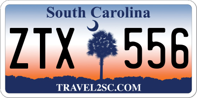 SC license plate ZTX556