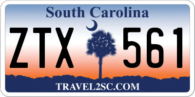 SC license plate ZTX561