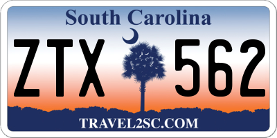SC license plate ZTX562