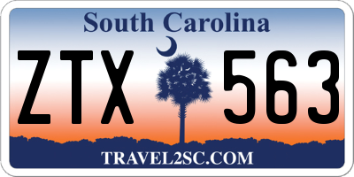 SC license plate ZTX563