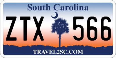 SC license plate ZTX566