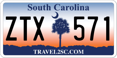 SC license plate ZTX571